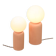 Vintage Italian Ceramic Table Lamps in Salmon Ceramic and Opaline, set of 2