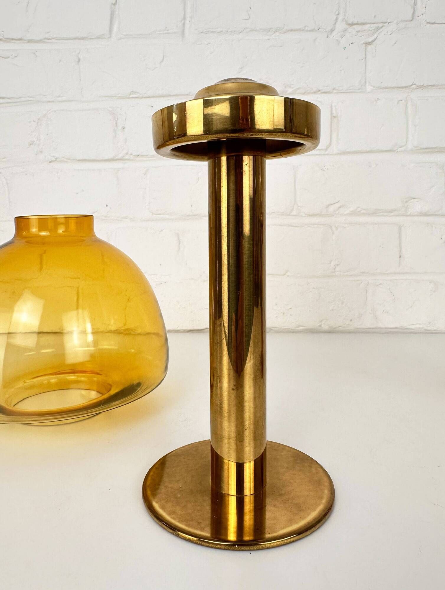 Pair of brass candle holders by Hans-Agne Jakobsson L102/32, Sweden, 1970.