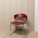 Chaise empilable en plastique rouge avec cadre en chrome par Paolo Favaretto pour Assisa (Italie 1986) – design vintage