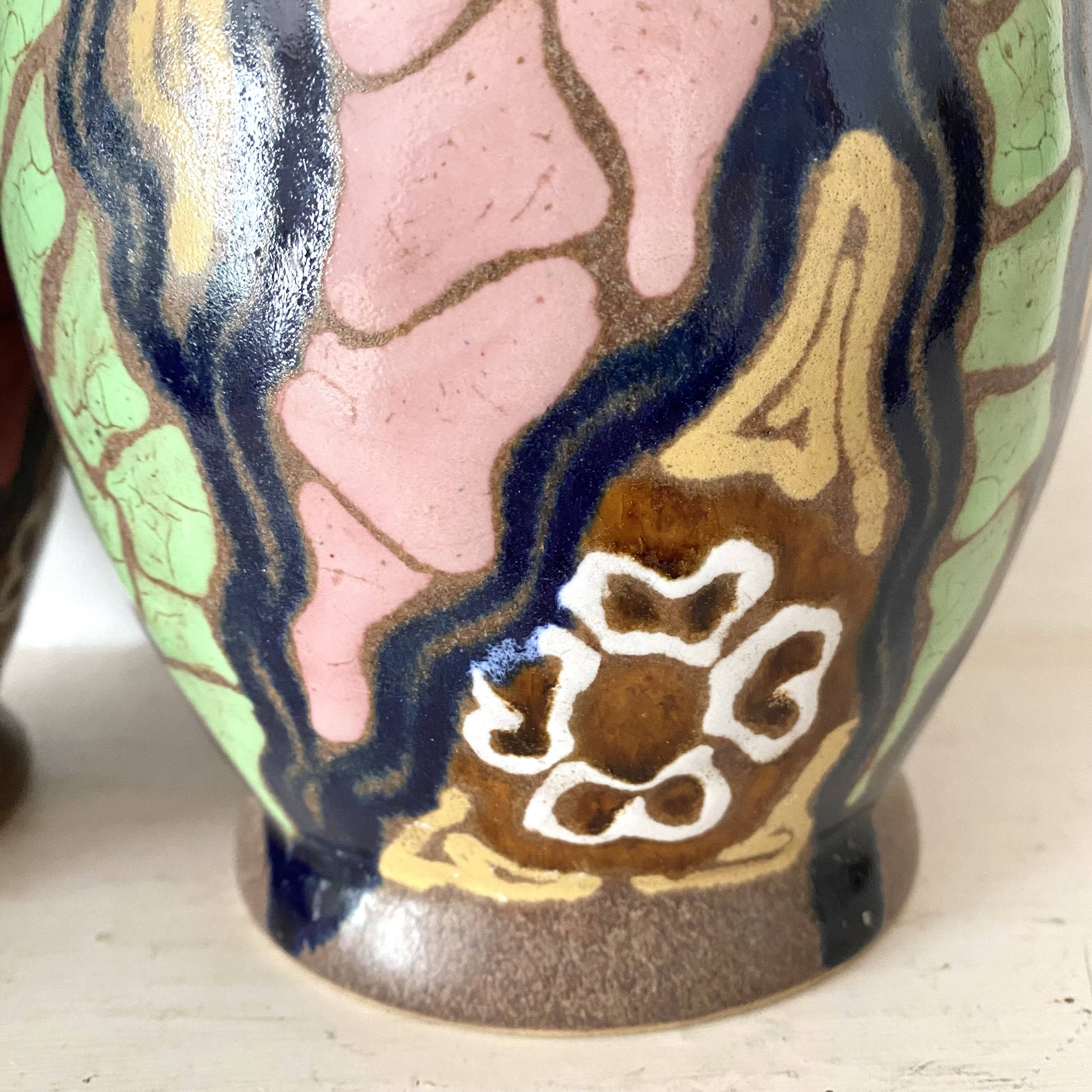 Pair of Carl Gebauer Germany vases, ceramic, 1930s