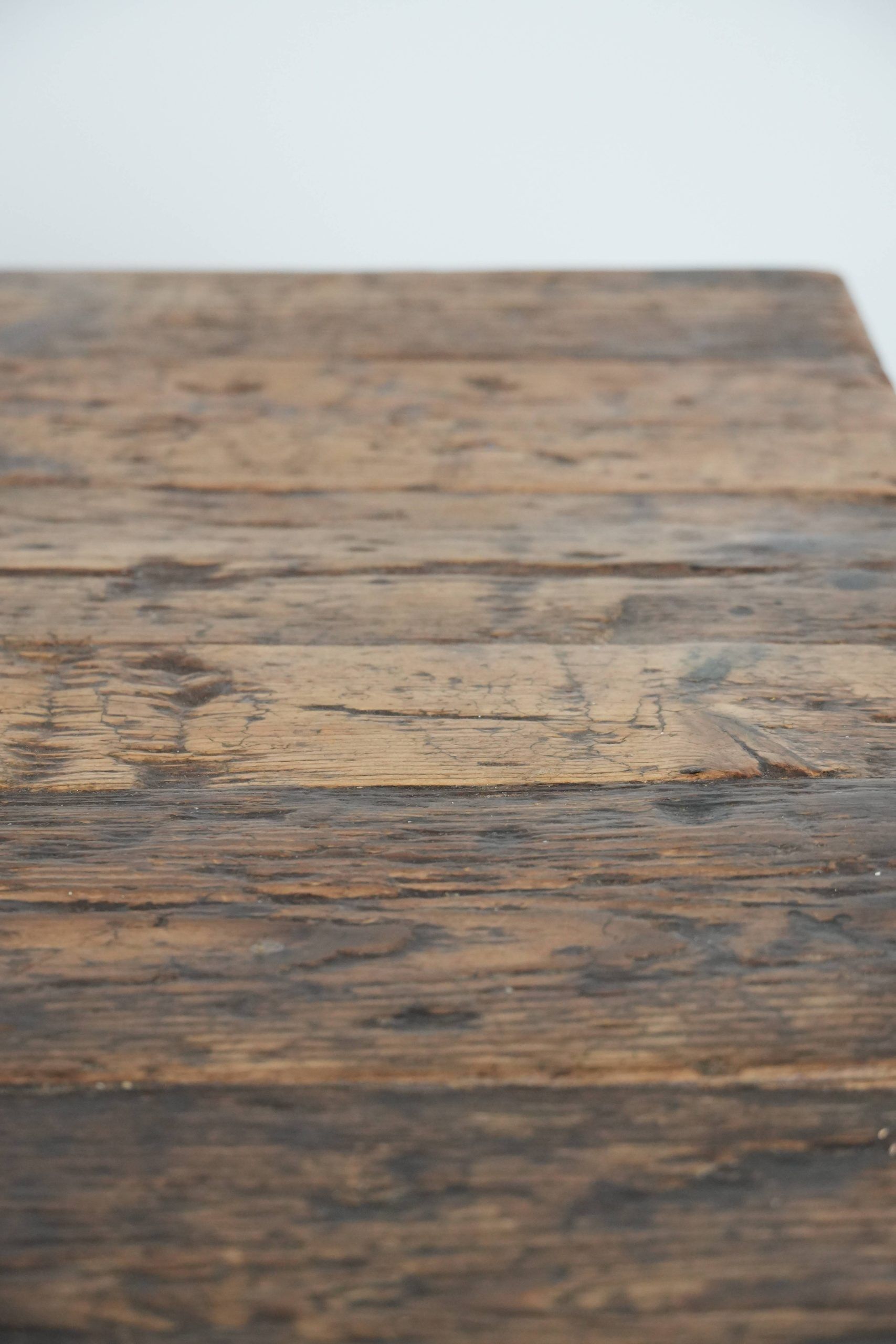 Magnificent and robust antique farmhouse dining table made of pine wood