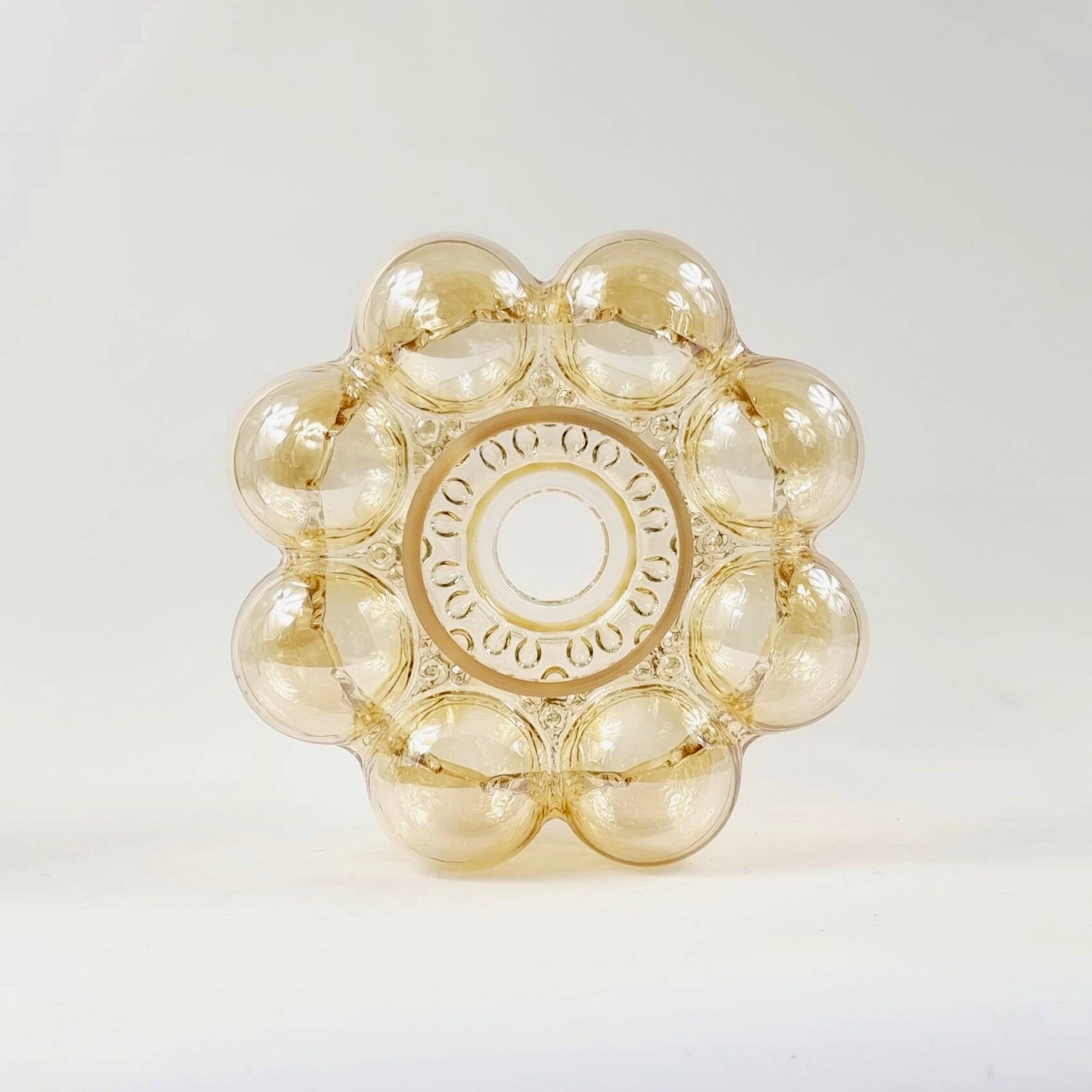 Mid-Century Modern Amber Bubble Glass Ceiling Light by Helena Tynell for Limburg, Germany, 1960s