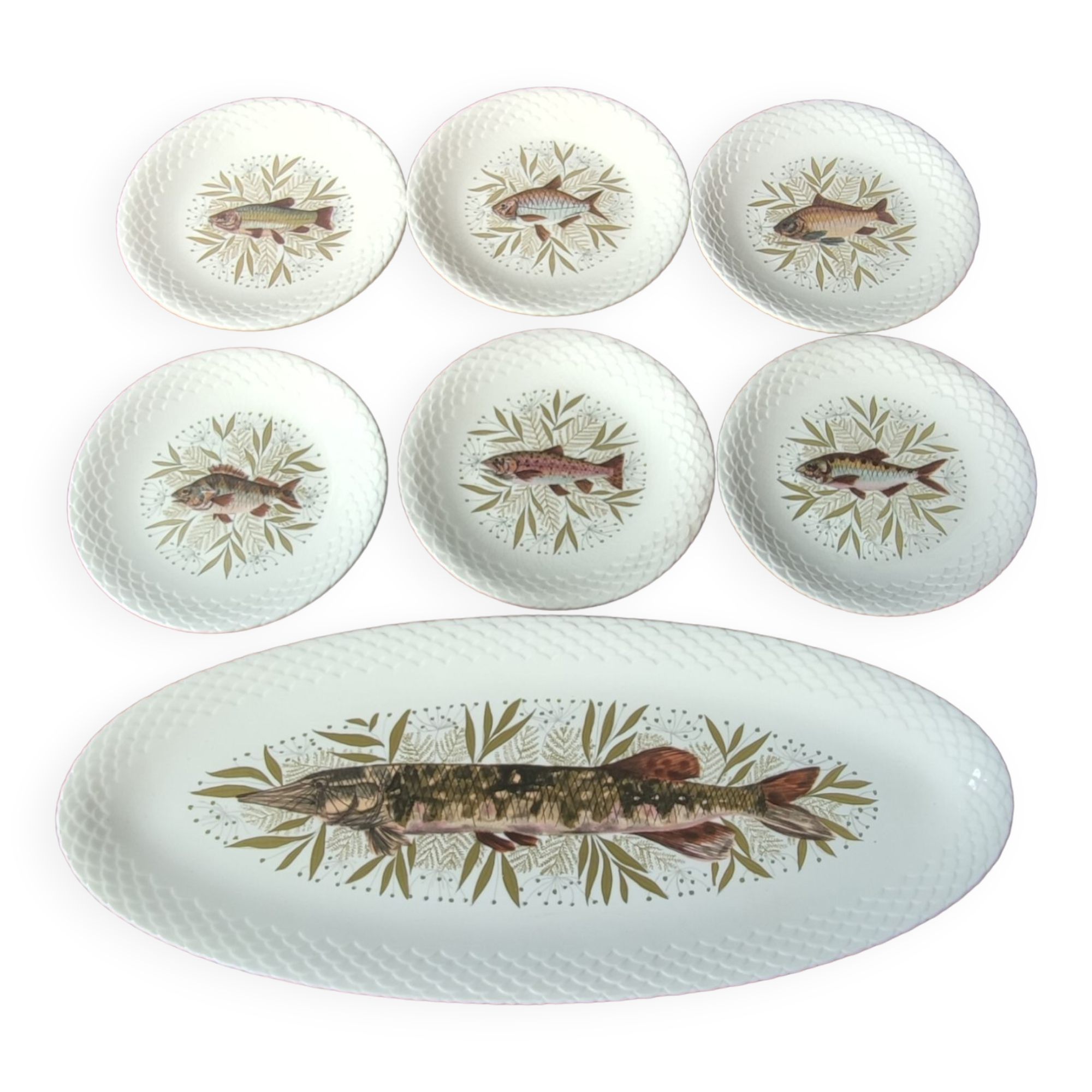 Service à poisson vintage Gien