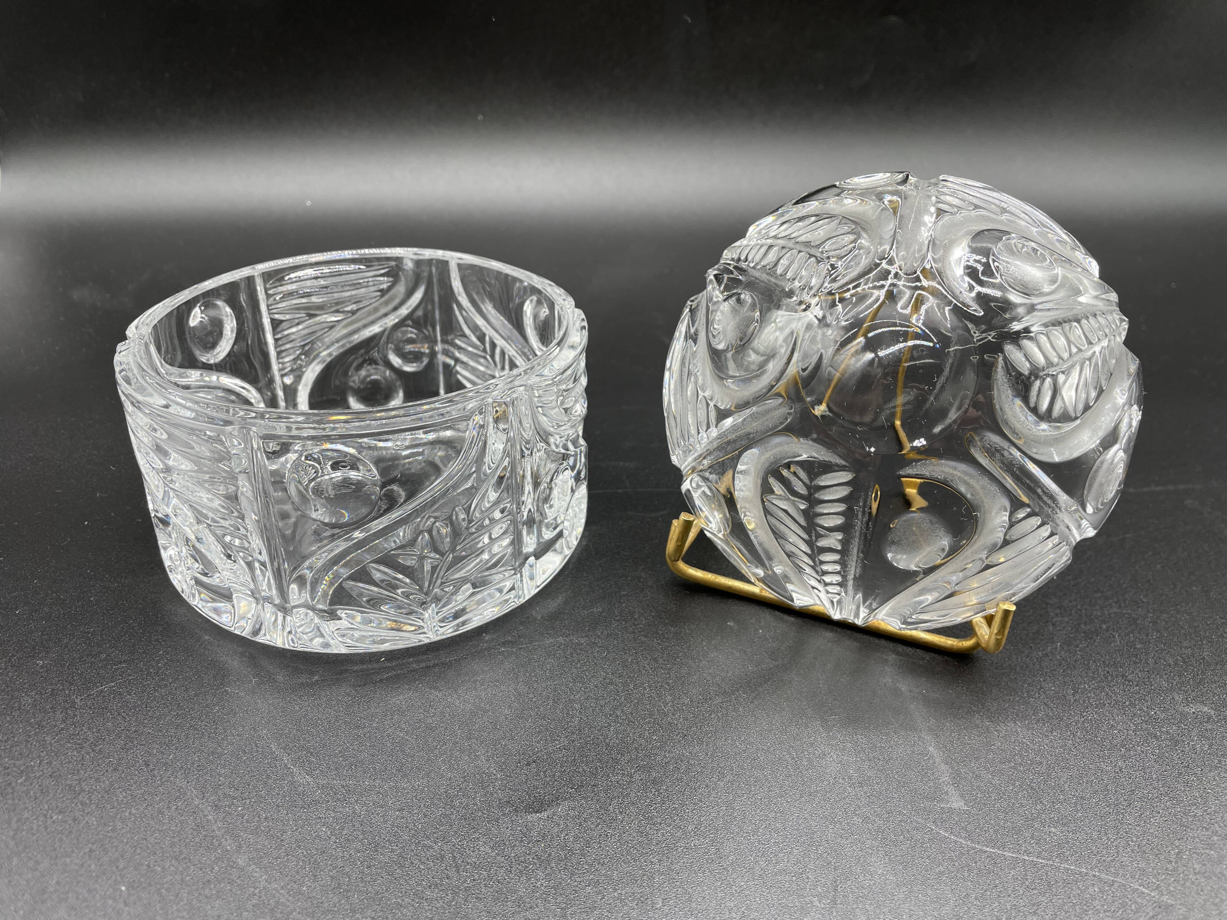 Bohemian crystal bonbonnière 24% PbO – Bohemia Czechoslovakia – Box