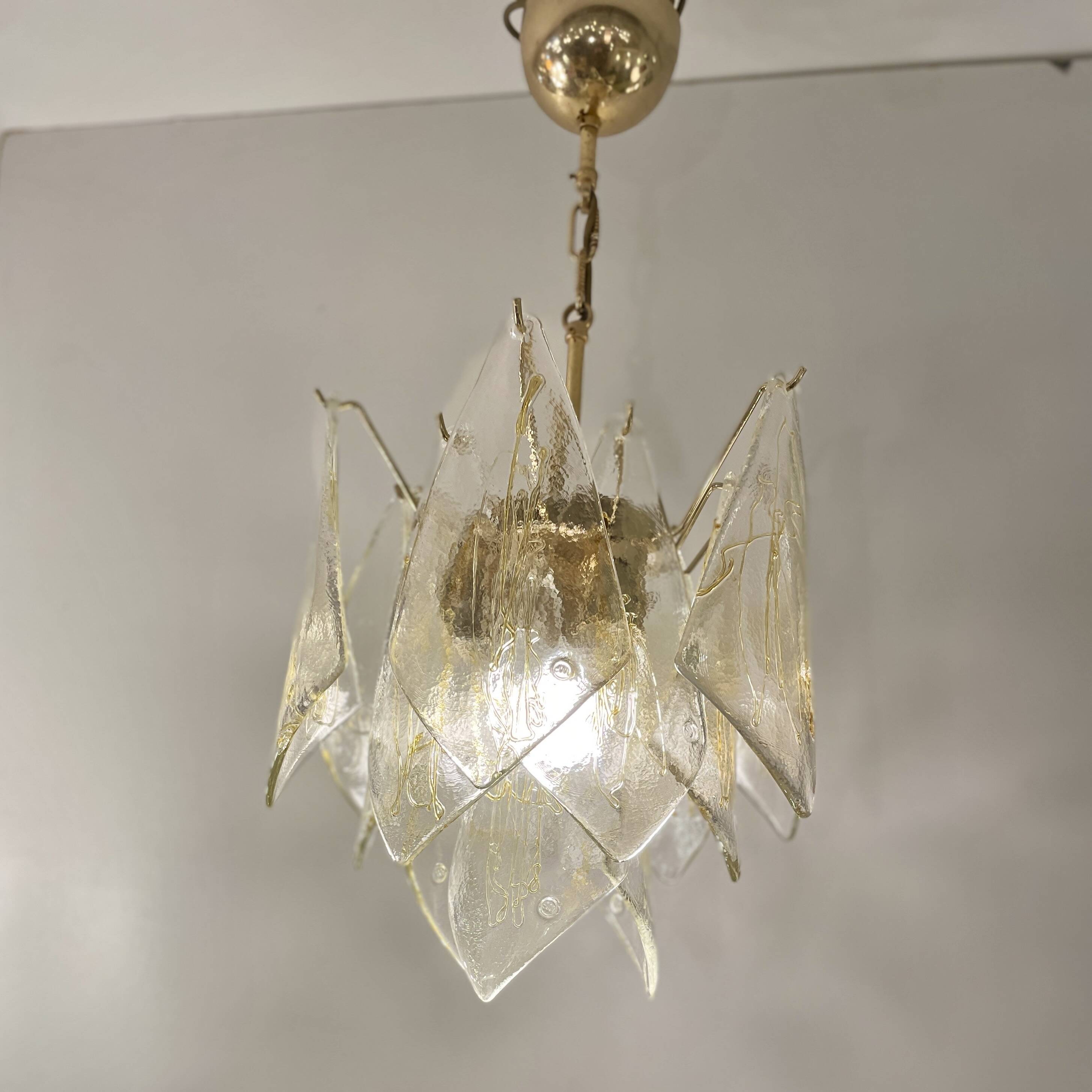 Suspension en verre de Murano, années 80