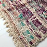 Berber rug Boujaad purple with colorful patterns 264x141cm