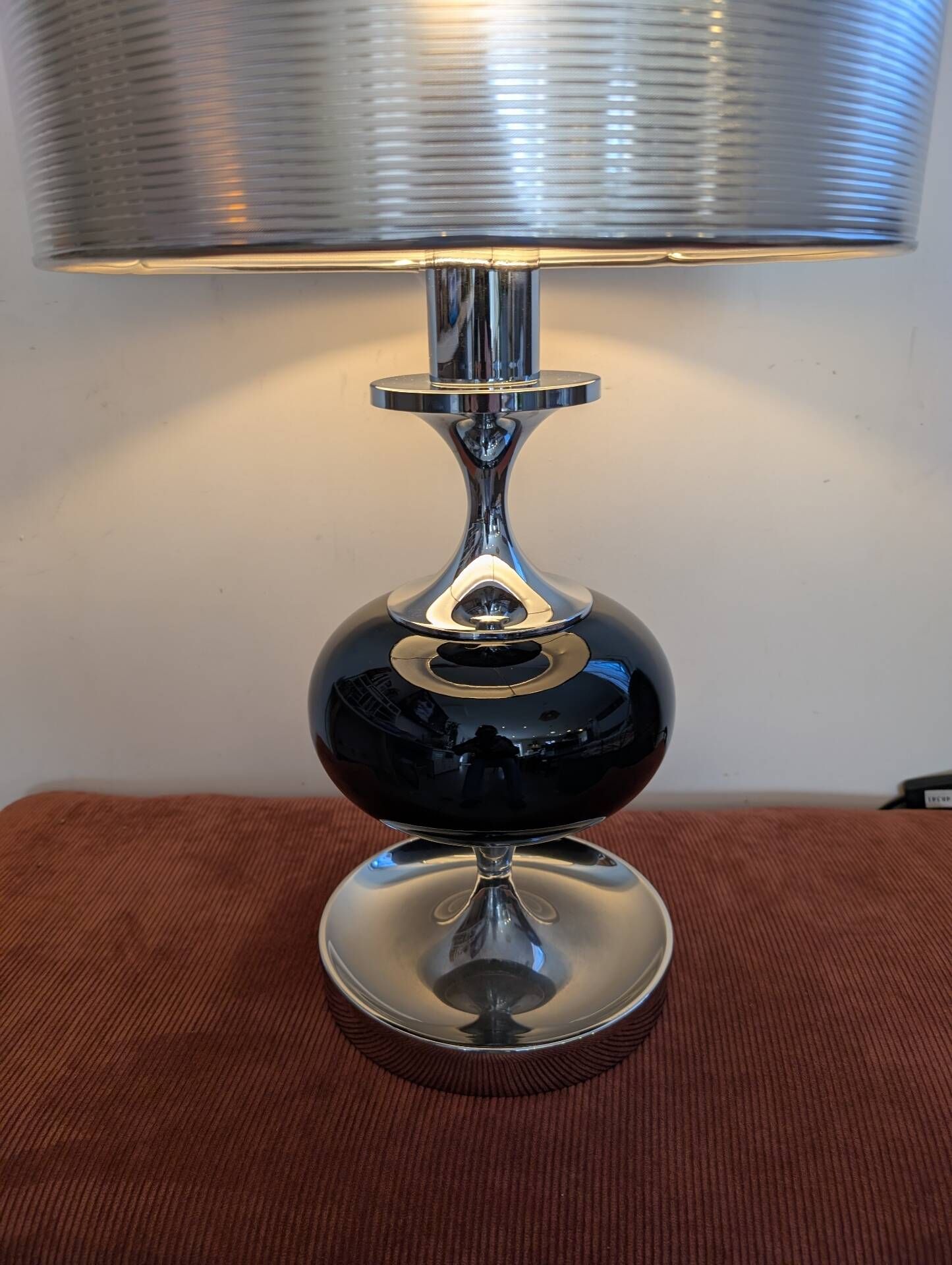 Lampe Space Age en chrome et verre
