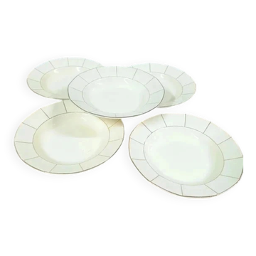 Set of 5 vintage Sarreguemines deep plates (Decor 5094) - Ø 23 cm