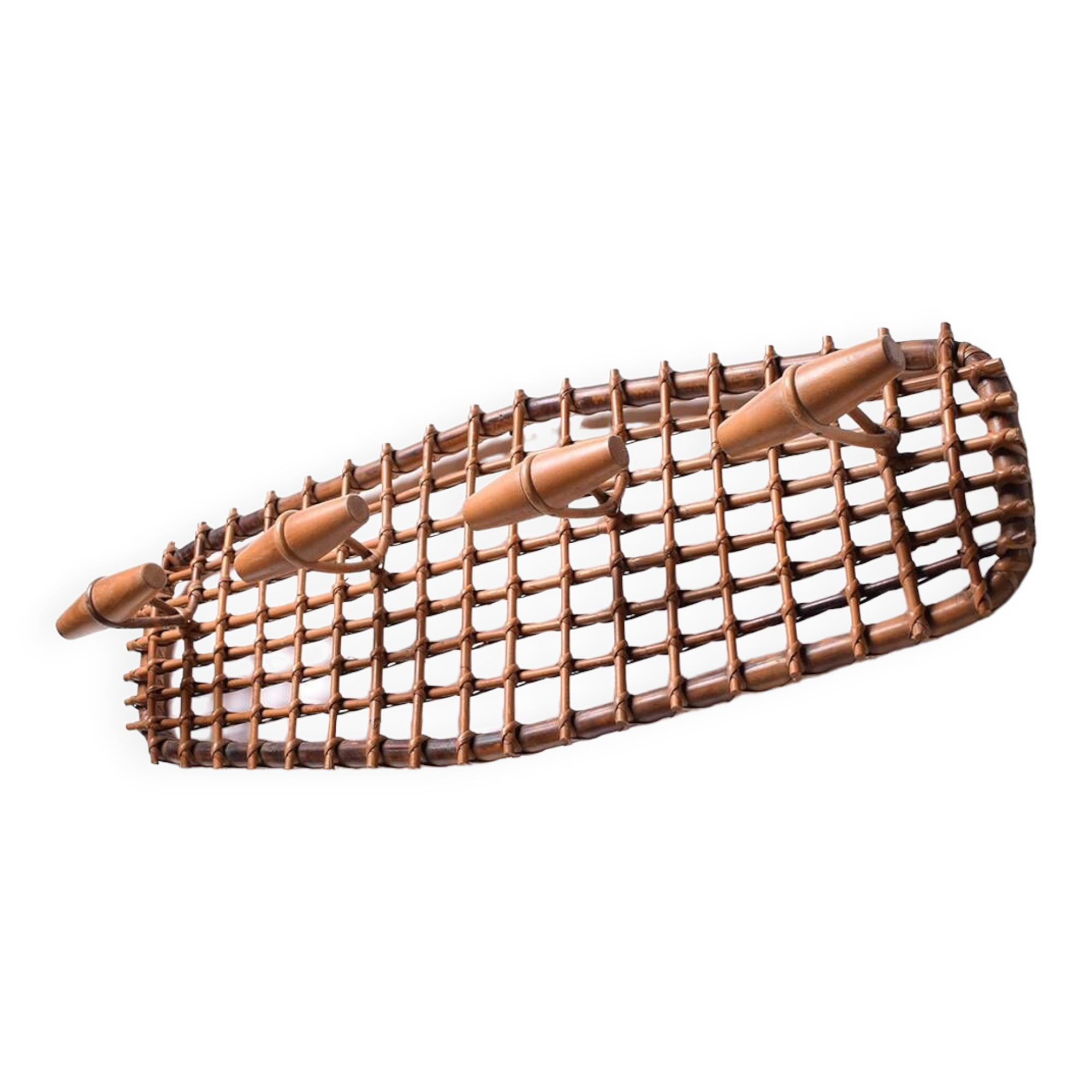 Olaf Von Bohr Bamboo & Rattan Coat Rack Hanger, Italy, 1950s