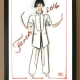 Drawing by karl lagerfeld for fendi