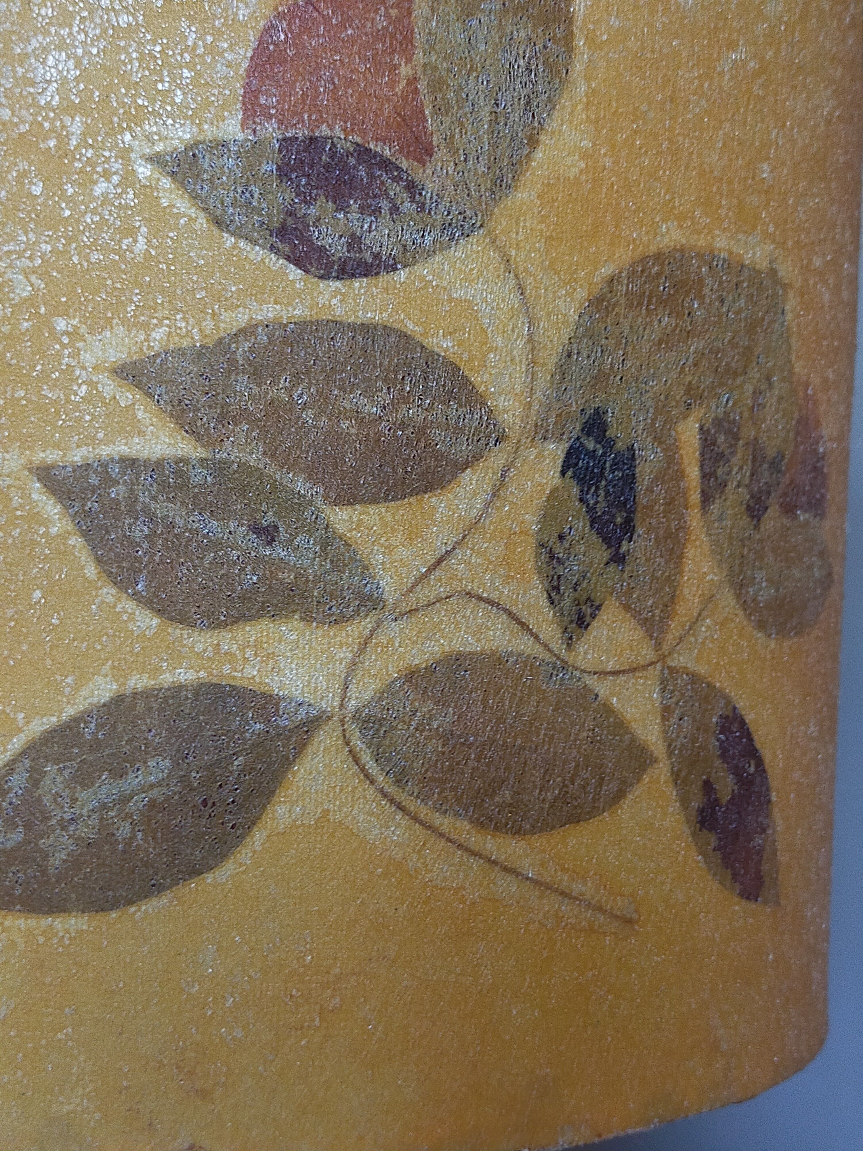 Vintage solid wood lamp and herbarium lampshade