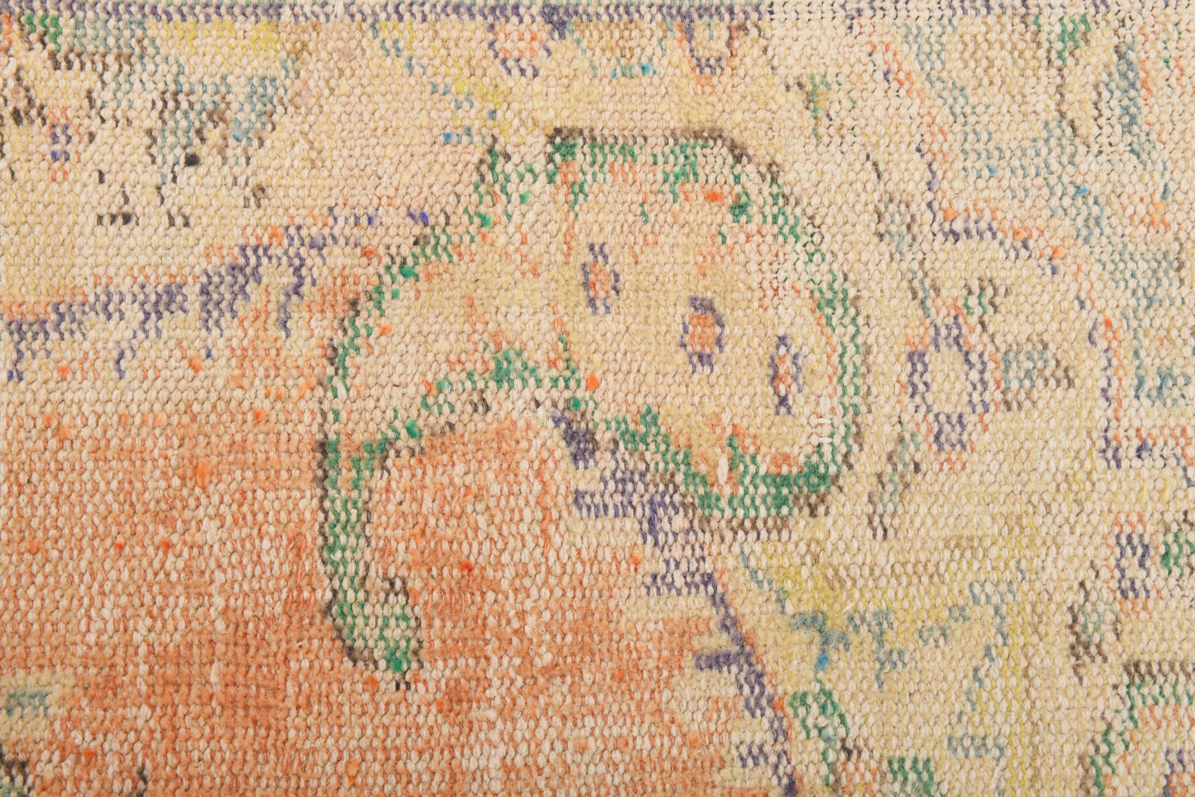 Apricot Tones Oversize Vintage Oushak Rug, 174x300 Cm
