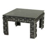 Brutalist coffee table with marble top, Spain, 1960s