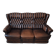 Chesterfield 3-seater chestnut coloured leather sofa