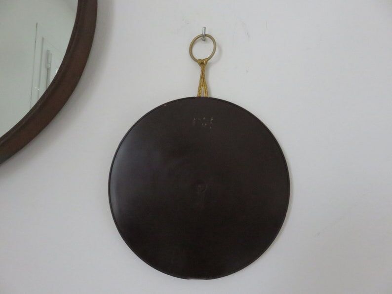 Round mirror gilded wall 60s 70s 23 cm