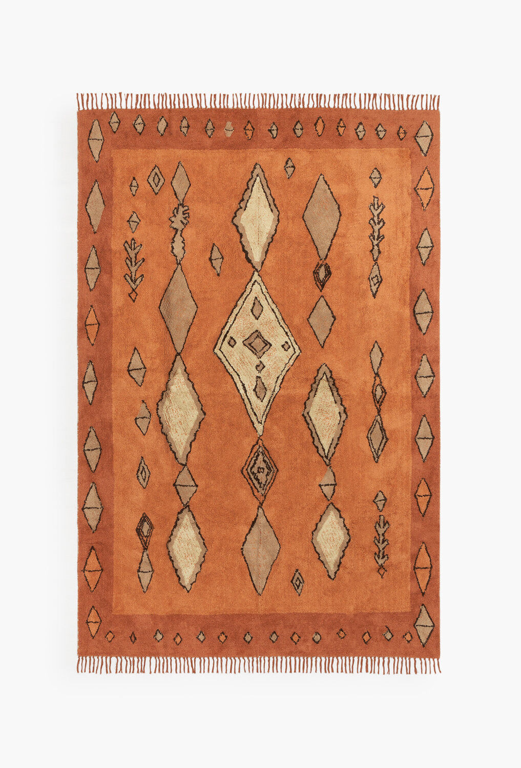 Tapis berbere 200 x 300 cm orange motifs colorés