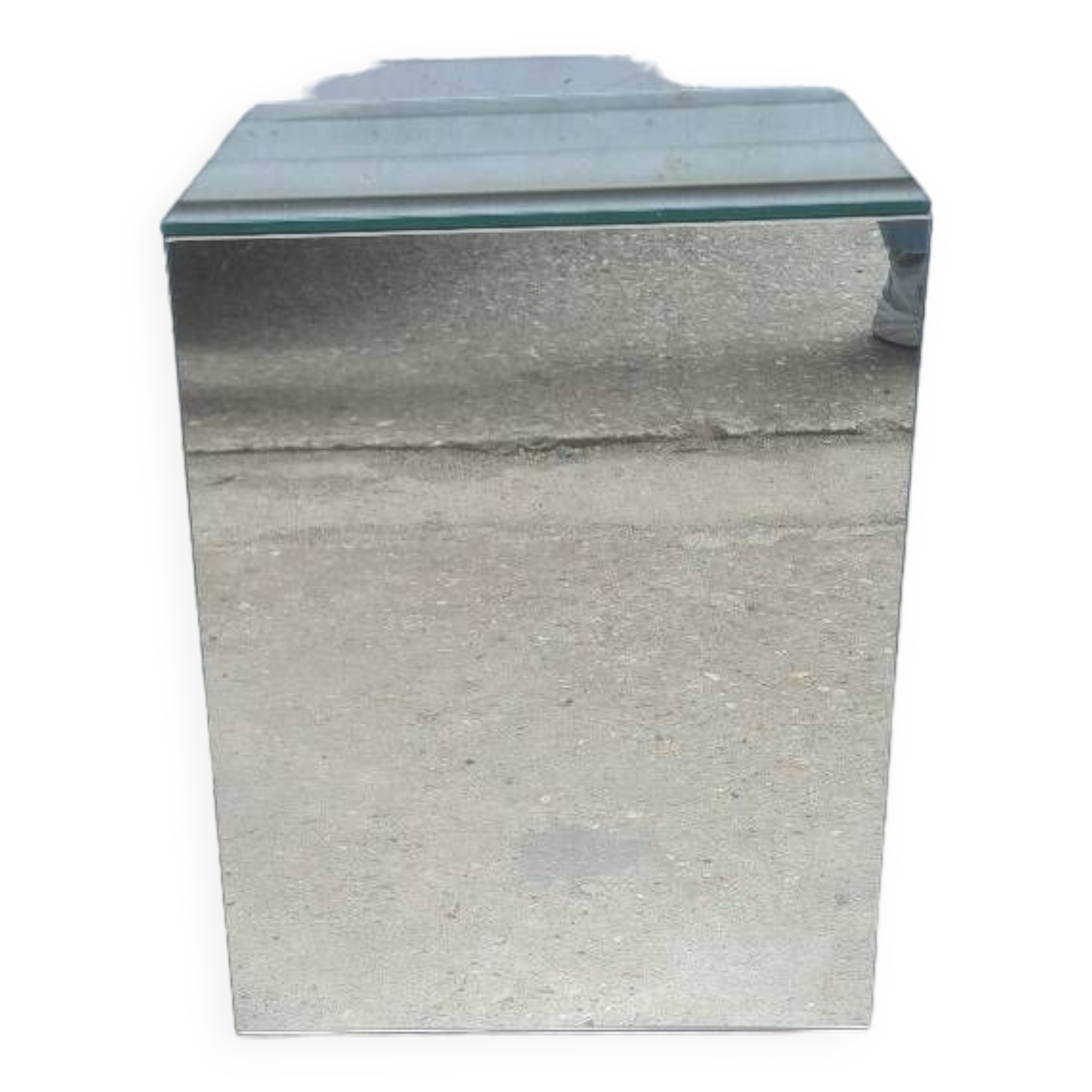 Mirrored cube end table