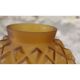 Amber yellow satin-finished moulded glass round vase signed CLA, Art Deco, circa 1930.