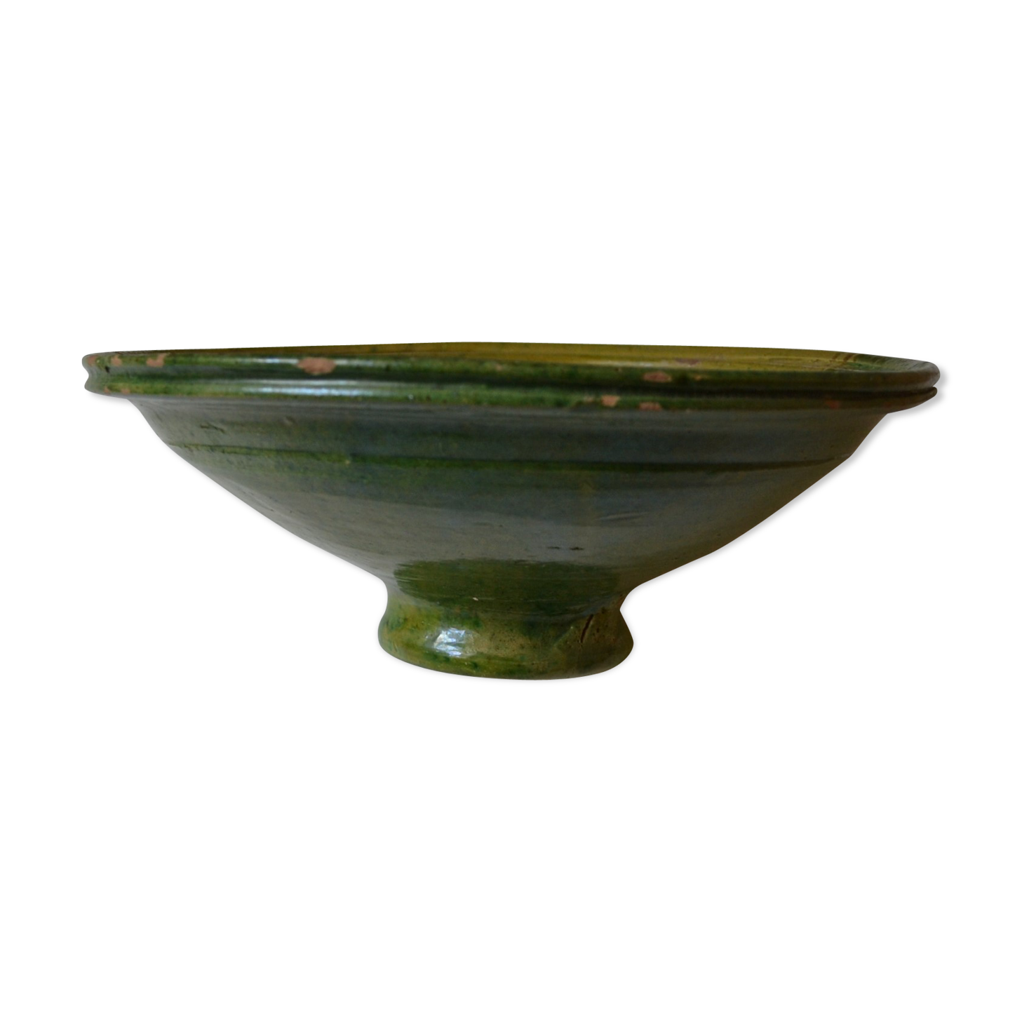 Enamelled terracotta fruit bowl in the Vallauris style, Provence, 1970