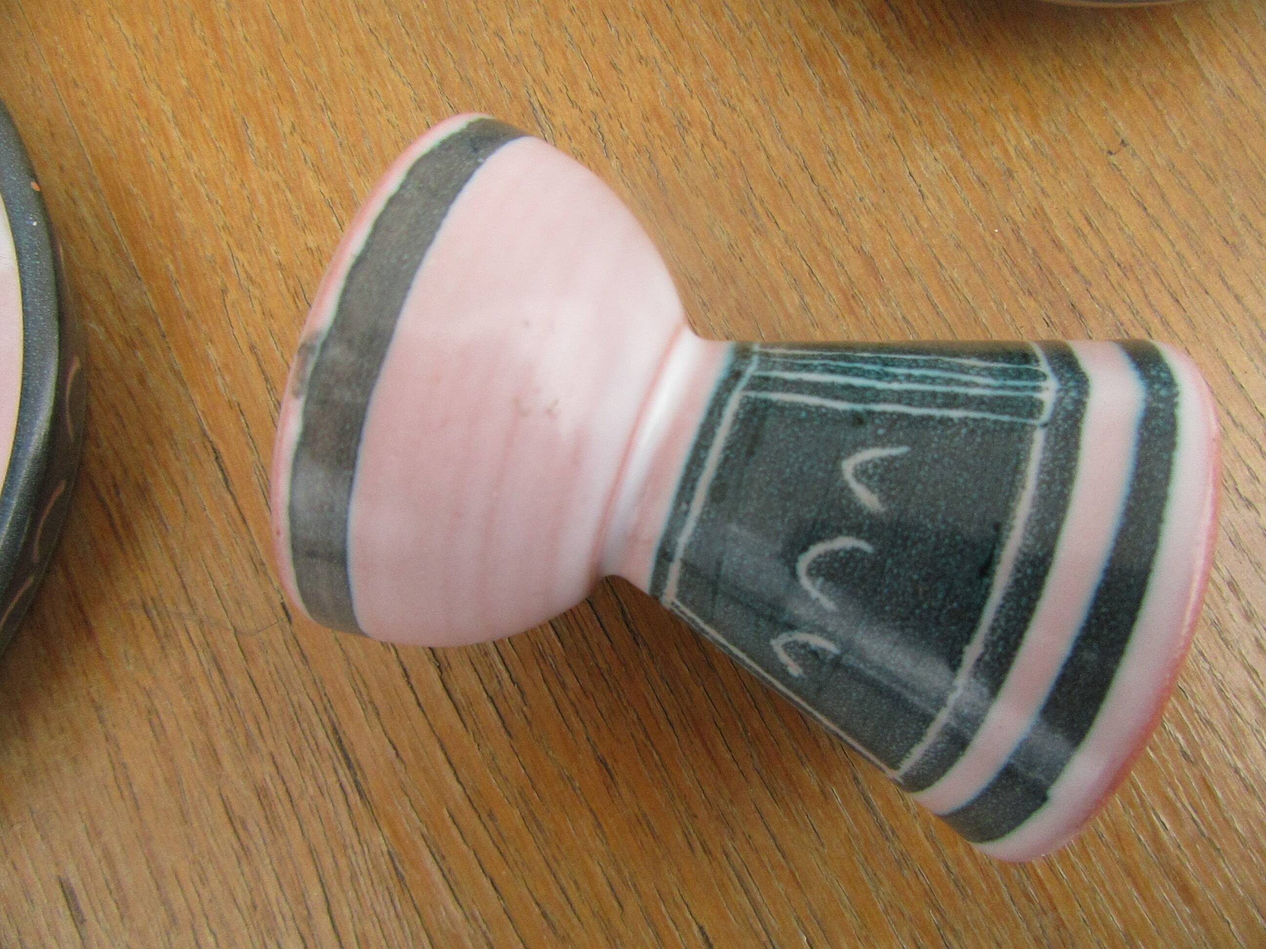 Ceramic set montgolfier yvan roy workshop - egg cup - pot - cup