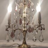 Lampe de table en bronze et cristal, France
