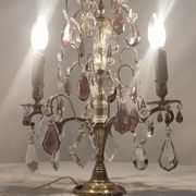 Lampe de table en bronze et cristal, France