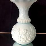 Pale blue floral opaline soliflore vase floral decoration