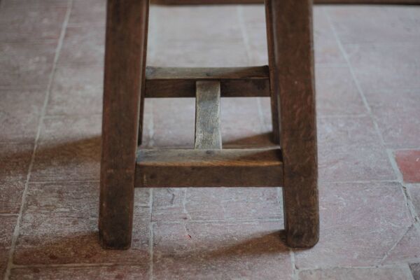 Tabouret vintage, tabouret bois en chêne massif, chaise d'appoint, déco