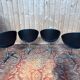 Set of 4 swivel shell chairs – 1980s – Karisma – Leather & Chrome metal