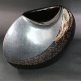 Steuler black ceramic geometric vase