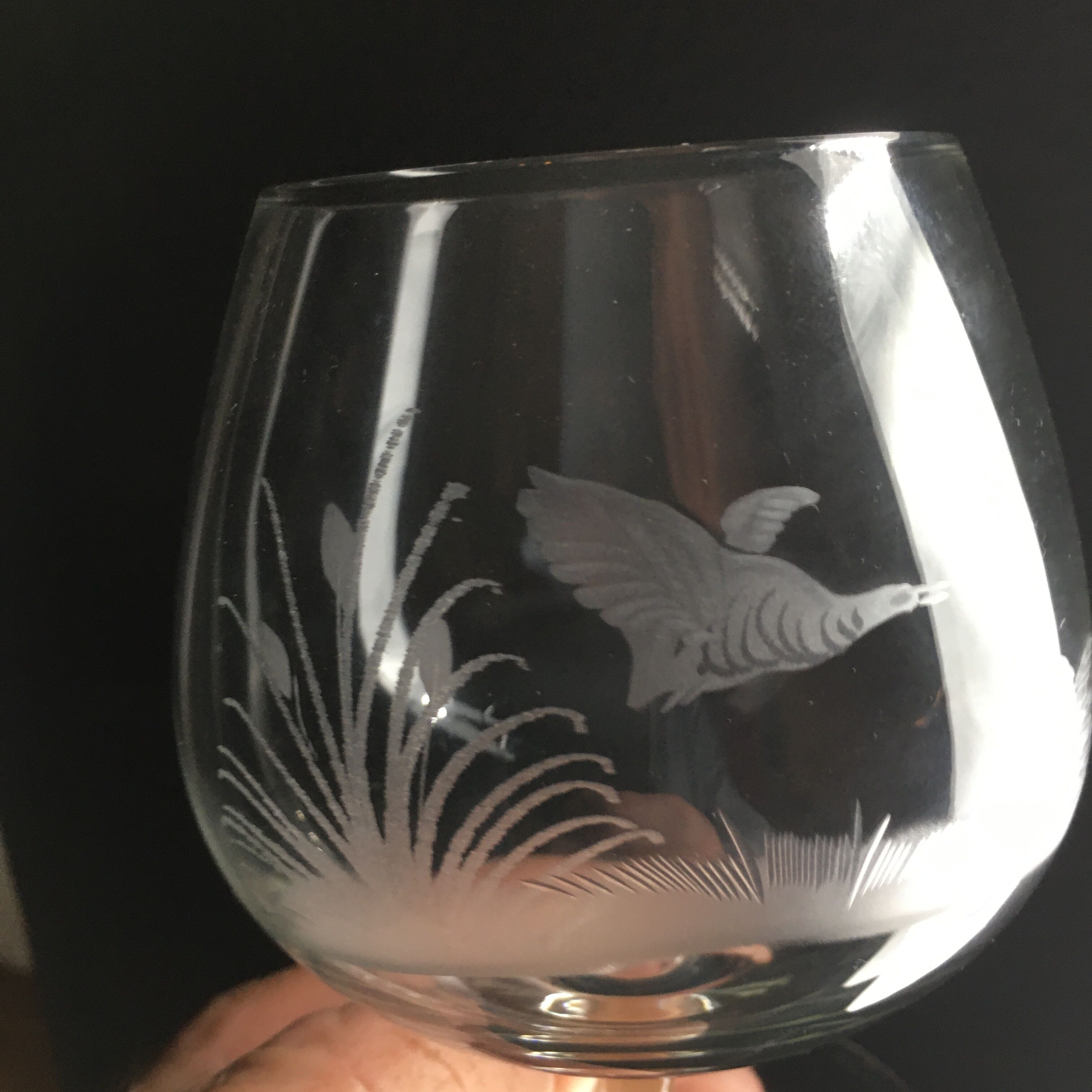 Lot of 3 crystal cognac glasses