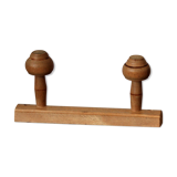 Light wood coat holder 2 patères