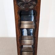 Louis XV style wall display cabinet in walnut, France mid-20th century.