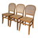 Set of 3 Vintage Wooden Dining Chairs with Cane Seat - Mid-Century Yugoslav