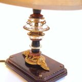 Glass and brass foot lamp