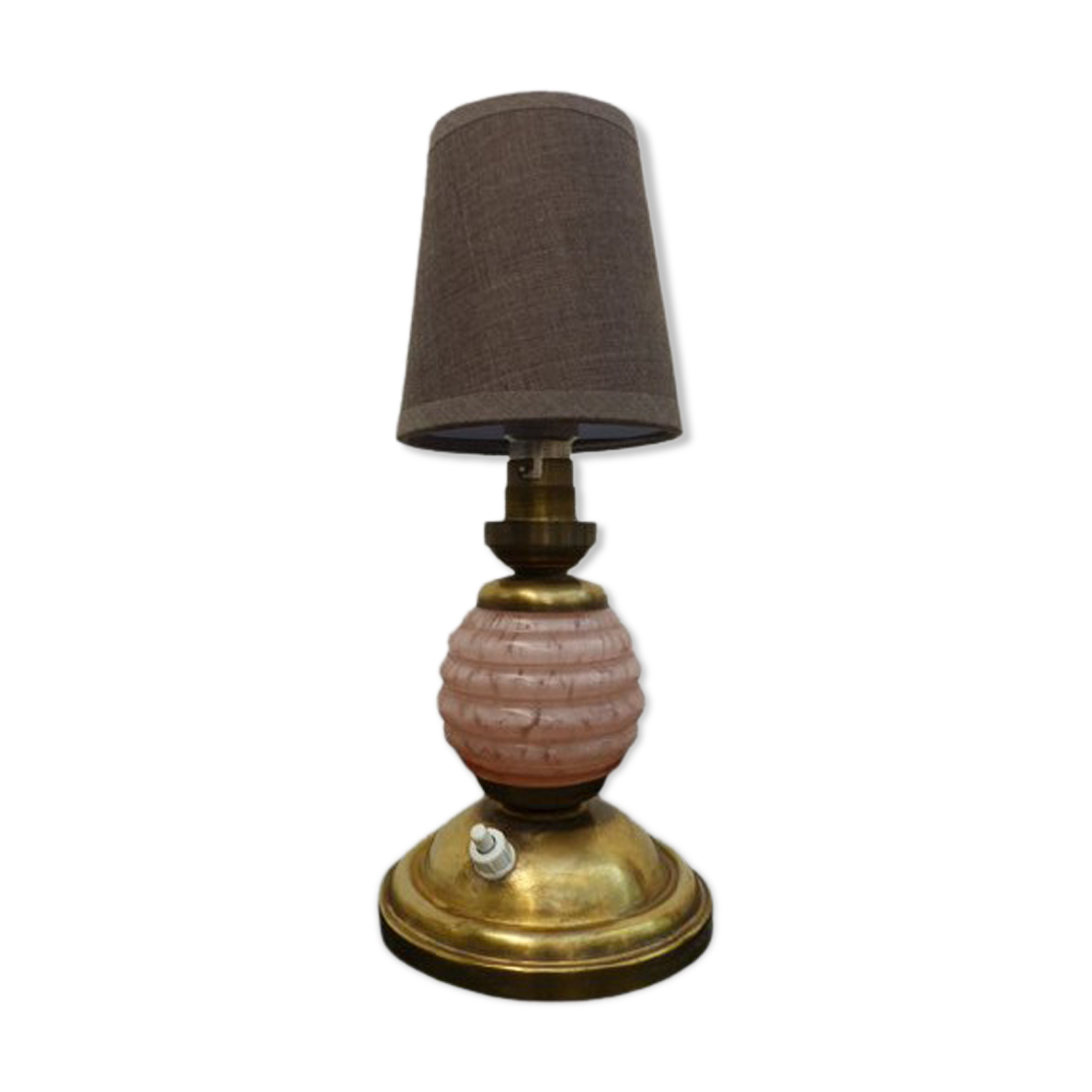 Pink clichy glass bedside lamp