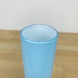 Scandinavian scroll vase blue glass
