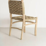 Chair made of teak and natural fibers