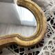Miroir ancien trilobé en bois doré 22 cm 