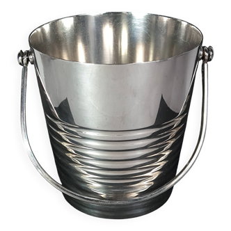 Christofle silver-plated metal ice bucket Wave Luc Lanel Good condition C955