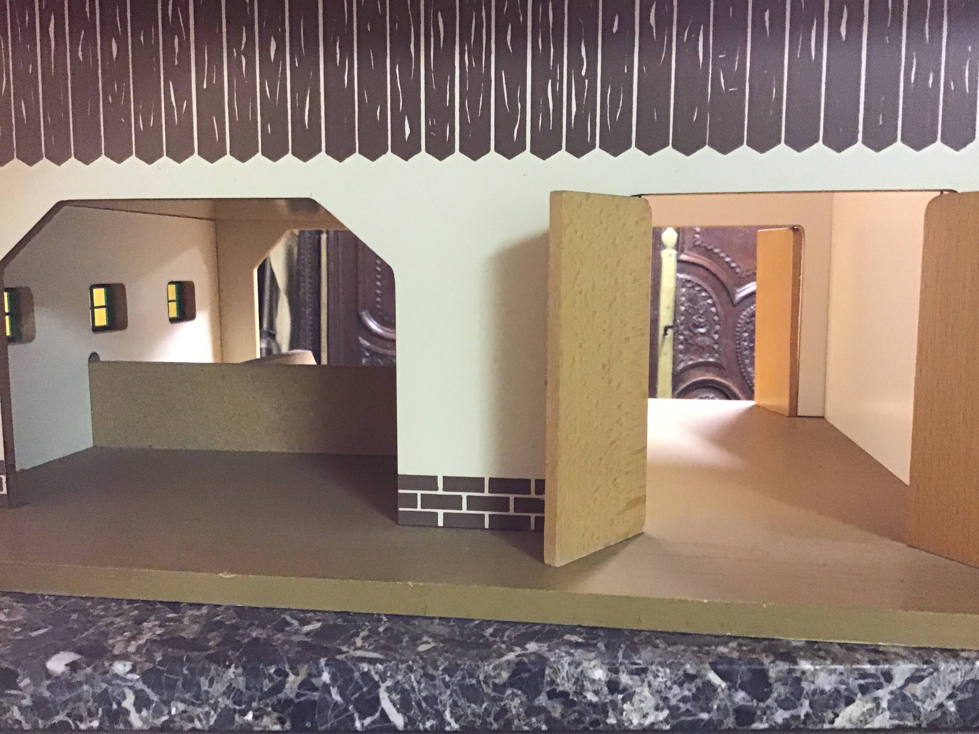 Wooden farm for children with animals.