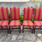 Set of 4 Louis XIII style chairs