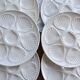 6 vintage white earthenware oyster plates