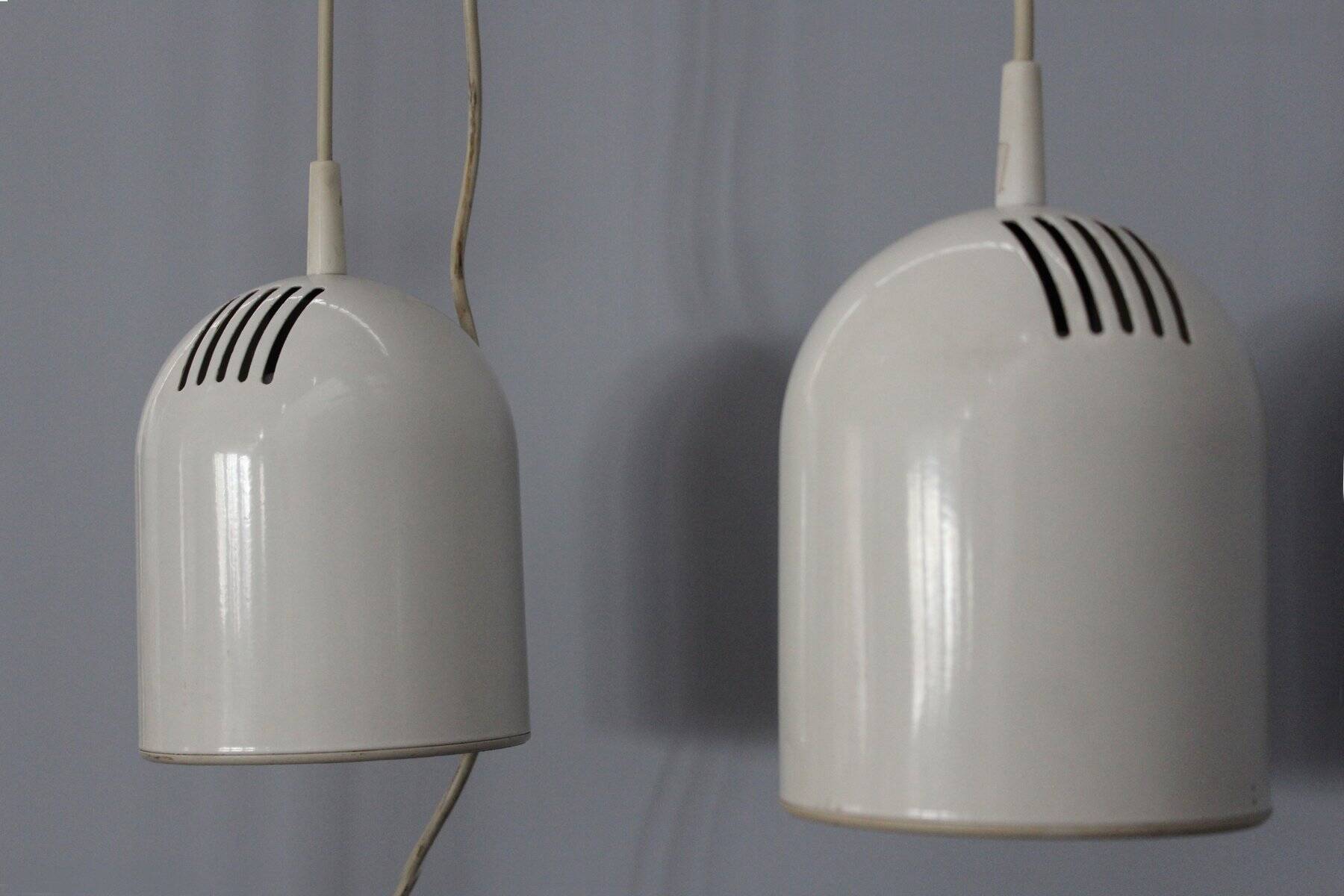 White Ceiling Lights, 1970s, Set of 2
