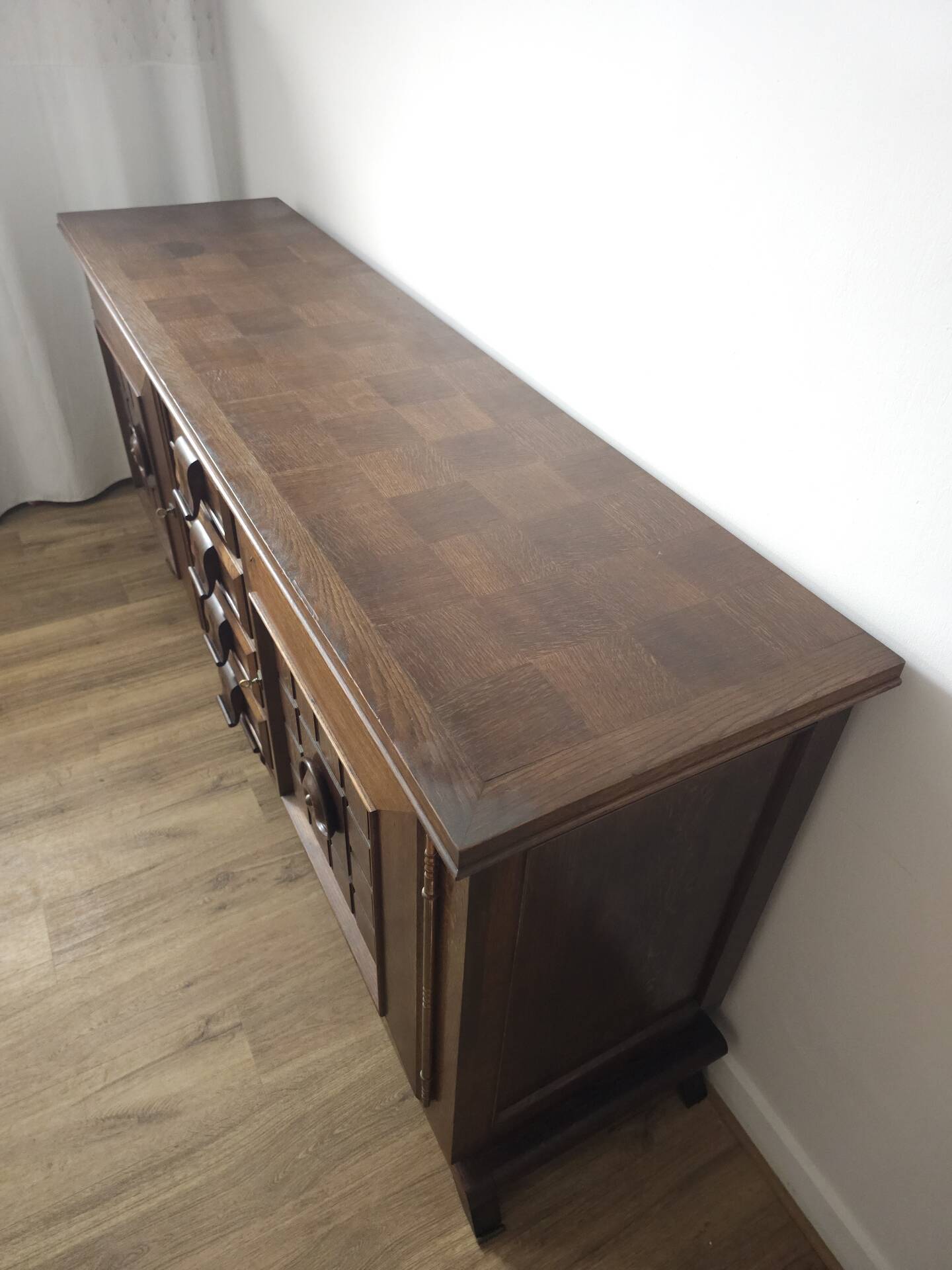 1940s Solid French Oak Sideboard — In the style of Charles Dudouyt
