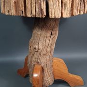 Tabouret ou bout de canapé brutaliste en teck 13 kg, 2 disponibles D344 /1/