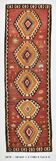 Red Oriental Pattern Kilim Runner Rug, 81x261Cm