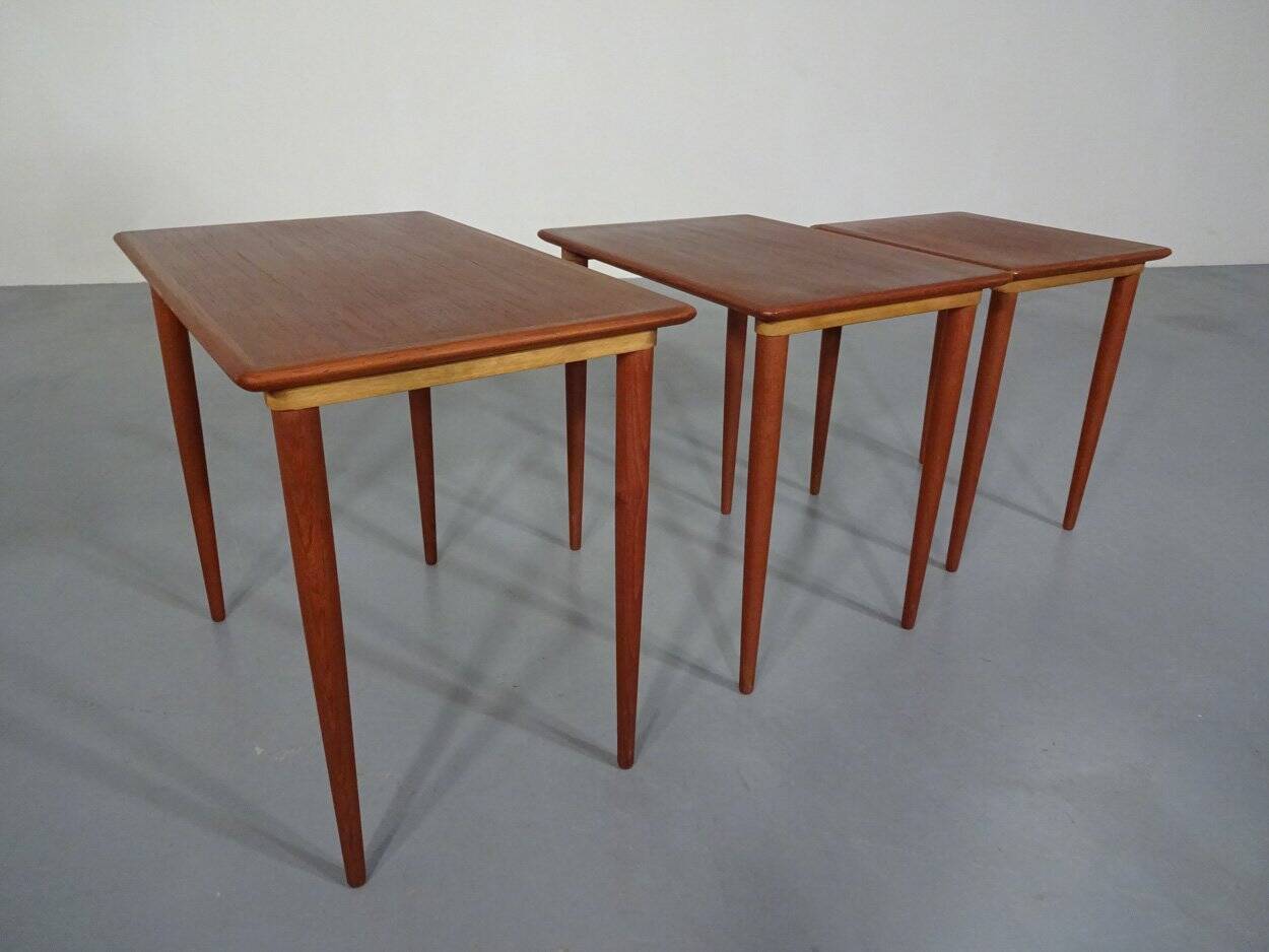 Danish Teak Nesting Tables, 1960s, Set of 3
