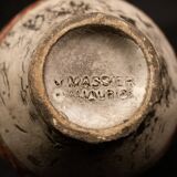 Textured glazed stoneware ball vase by Jérôme Massier, Vallauris