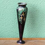 Enameled vase, art nouveau, Limoges, Jules Sarlandie